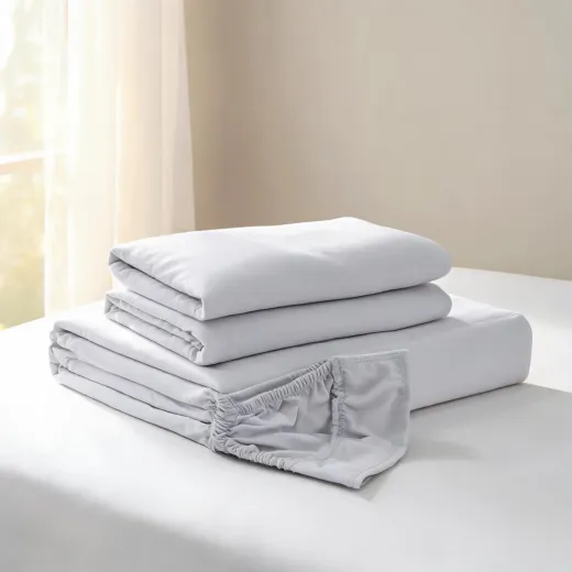 Soft microfiber sheet set with fitted corners