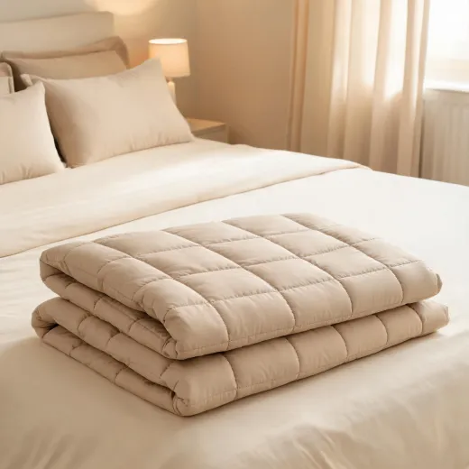 All-season down alternative comforter folded on a bed